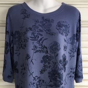 Sonoma Petite Knit Top Rayon Blend 3/4 Sleeve PM